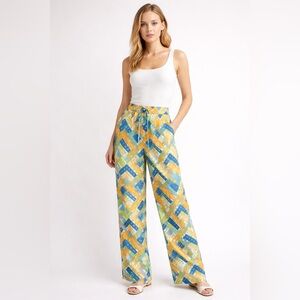 Colorful Patterned Wide Leg Pants